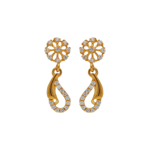 RICH TWINING GOLD WITH STONE DROP EARRINGS